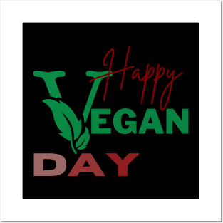 Happy vegan day Posters and Art